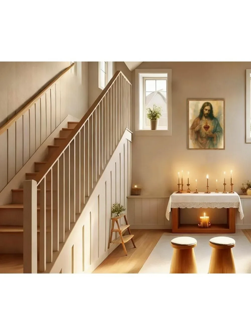 Sacred Heart of Jesus Wall Art - Christian Canvas Print for Home Decor 12x16